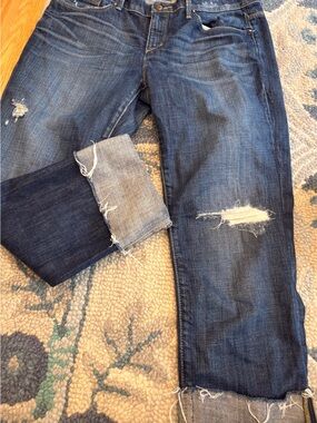 Joe's Jeans Women's Distressed Dark Blue Cropped Ankle Jeans